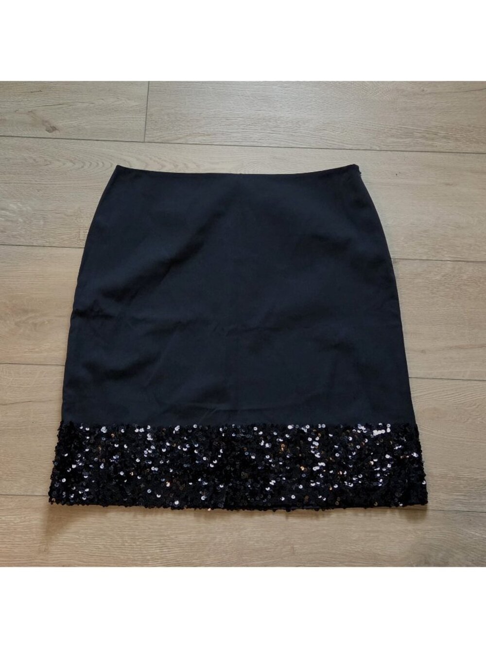Talbots Black Sequin Hem Skirt Womens 16 New